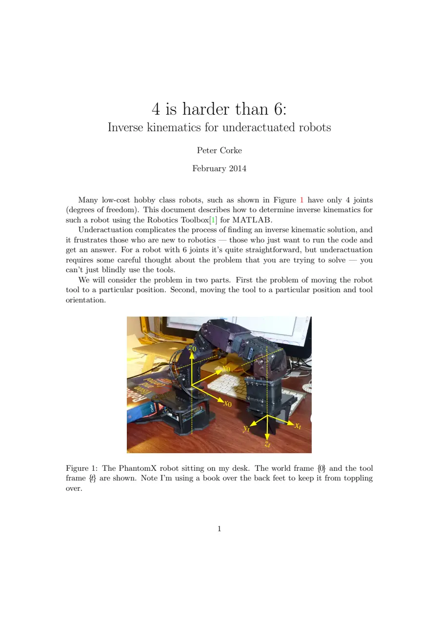 Preview of 4 is harder than 6: inverse kinematics for underactuated robots