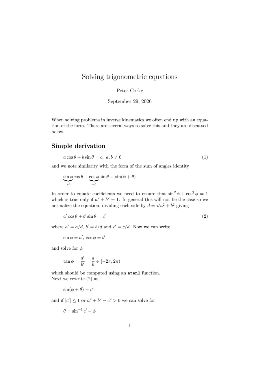 Preview of Solving trigonometric equations